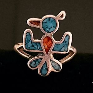 Crushed Turquoise Thunderbird Ring